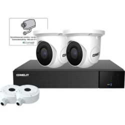Comelit - NIPNVR004N06PASL + WDSK324A + 2xIPTCAMN04FB + 43503 +2xJBA-TBBA + 3x SCHEQUE - IPTKIT4N04PBBE
