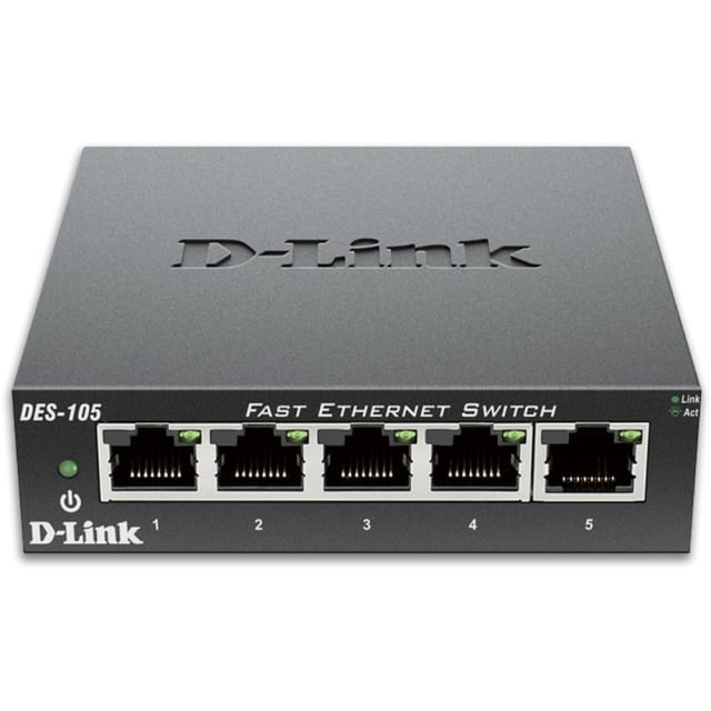 D-LINK - 5-PORT 10/100 DESKTOP UNMANAGED SWITCH - DES-105/E D-LINK - 5-PORT 10/100 DESKTOP UNMANAGED SWITCH - DES-105/E