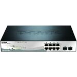 D-LINK - 8-port 10/100/1000 Gigabit PoE Smart Switch with 2 SFP - DGS-1210-10P/E