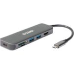 D-LINK - Hub USB-C 6-en-1 avec HDMI/lecteur de cartes/alimentation électrique - DUB-2327