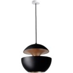 DCW Editions - Suspension -aluminium- noire intérieur blanc- DIAM 350MM-câble de 5M - HCS 350 BL WH 5M