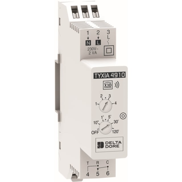 DELTA DORE - Tyxia 4910 | Récepteur modulaire radio 1 voie On/Off - Minuterie - 6351386 DELTA DORE - Tyxia 4910 | Récepteur modulaire radio 1 voie On/Off - Minuterie - 6351386