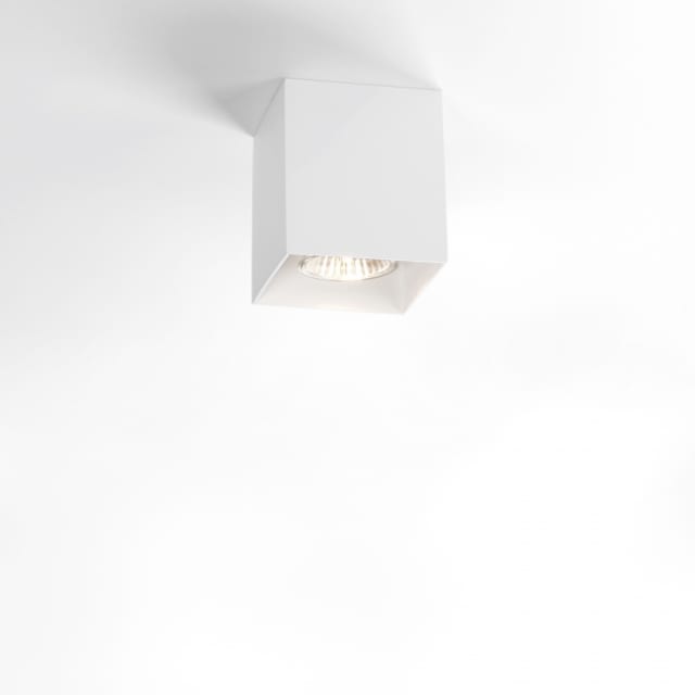 DELTA LIGHT BOXY Spot plafond carré noir Spot plafond apparent carré blanc à source GU10 visible, finition cubique moderne