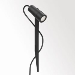 Détails visibles de Spot LED sur piquet extérieur 3000K IP65 gris foncé pour Piquets de jardin