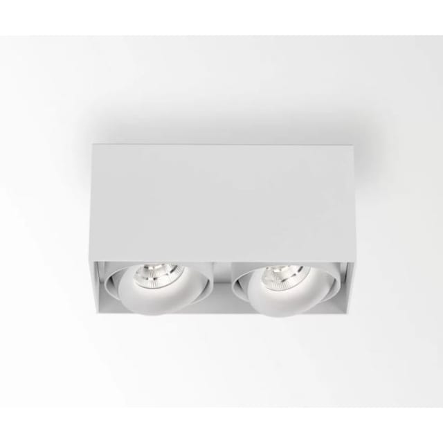 DELTA LIGHT GRID SI ON MINI BOX Minigrid ON 250 BOX DIM5 blanc Plafonnier apparent blanc à deux spots encastrés orientables