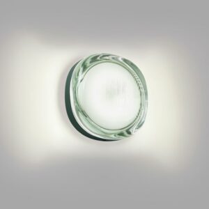 Applique murale plafonnier LED vert rond diffuseur opalin