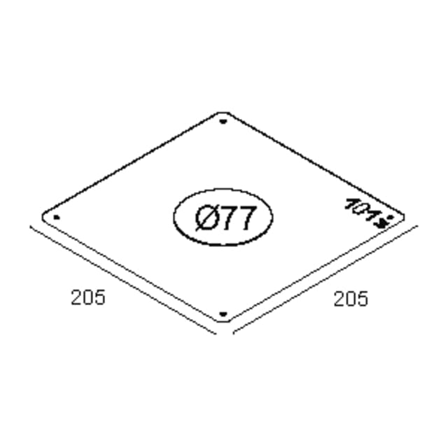 DELTA LIGHT KIT PLASTER Plasterkit 205x205 mm Plaque Plasterkit 205x205 mm trou rond Ø77 mm pour boîte d’encastrement