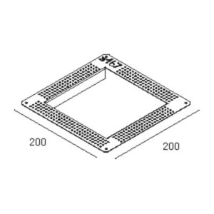 Kit d’encastrement en plâtre carré perforé 200 x 200 mm pour luminaire encastré