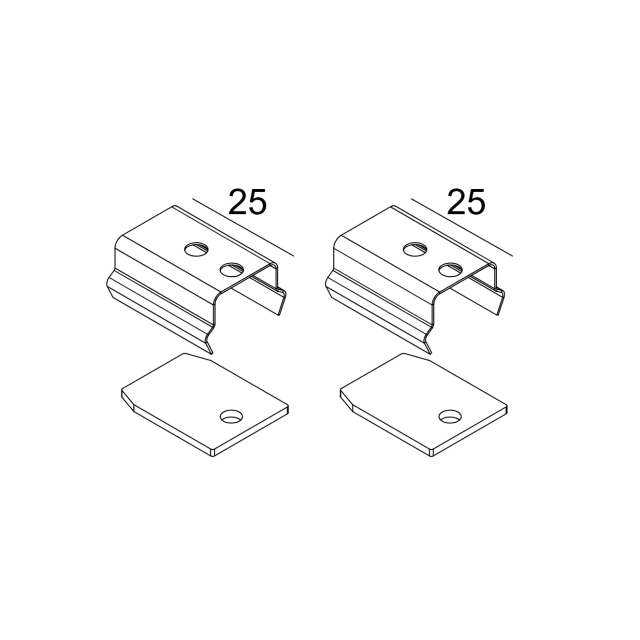 DELTA LIGHT SHIFTLINE M26H Kit fixation luminaire Kit de fixation pour luminaire avec deux équerres métalliques et plaques percées