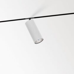 Spot cylindrique blanc sur rail LED orientable