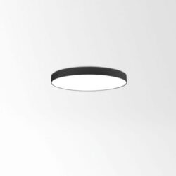 Plafonnier LED rond noir à diffuseur blanc pour intérieur