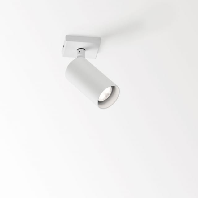 DELTA LIGHT SPYCO ON Spot plafond blanc Spot plafond apparent blanc orientable GU10 cylindre saillie avec platine carrée