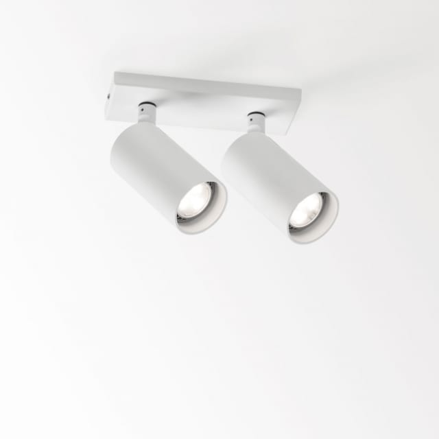 DELTA LIGHT SPYCO ON 2 Hi Spot plafond apparent double blanc GU10 orientable