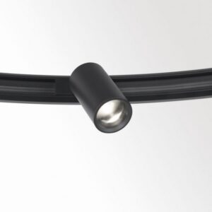 Spot cylindrique noir sur rail 48V orientable avec faisceau directionnel