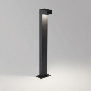 Borne extérieure anthracite rectangulaire avec éclairage LED supérieur et diffuseur vertical