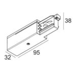 DELTA LIGHT - Track 3F DIM end supply 11 rail IP20 noir - 200 12 11 B