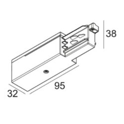 DELTA LIGHT - Track 3F DIM end supply 11 rail IP20 noir - 200 12 11 B