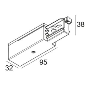 DELTA LIGHT - Track 3F DIM end supply 11 rail IP20 noir - 200 12 11 B