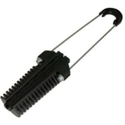 DIVERS TELECOM - AC56R 140 mm : Pince d'ancrage pour câble FO rond Ø5-6mm fil de tense inox - 09933