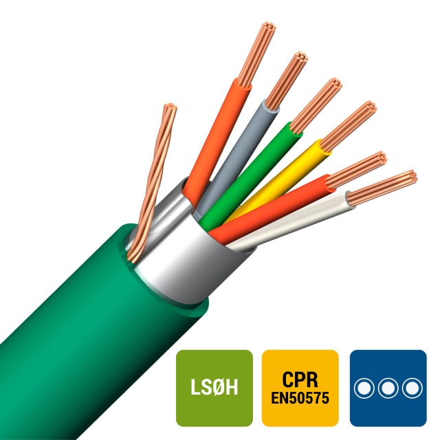 DIVERSE KABELS - Câble d'alarme blindage global LS0H/LS0H vert Cca s1d2a1 6X0 DIVERSE KABELS - Câble d'alarme blindage global LS0H/LS0H vert Cca s1d2a1 6X0