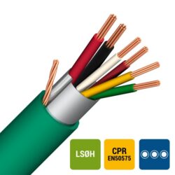 DIVERSE KABELS - Câble d'alarme+aliment blindage global LS0H/LS0H vert Cca s1d2a1 2X0