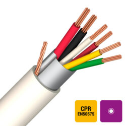 DIVERSE KABELS - Câble d'alarme+aliment blindage global PVC/PVC blanc Eca 2X0