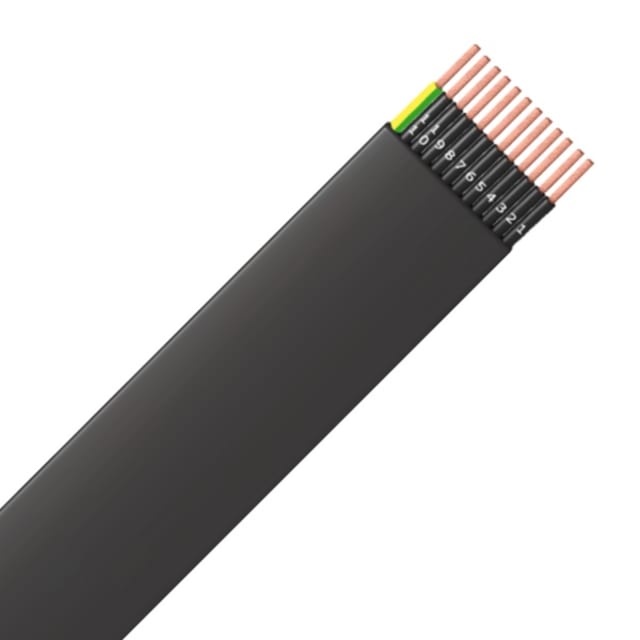 DIVERSE KABELS - Câble souple plat pour ascenseur 750V PVC noir 5G2 DIVERSE KABELS - Câble souple plat pour ascenseur 750V PVC noir 5G2