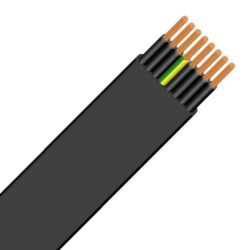DIVERSE KABELS - Câble souple plat pour ascenseur caoutchouc noir 12G1