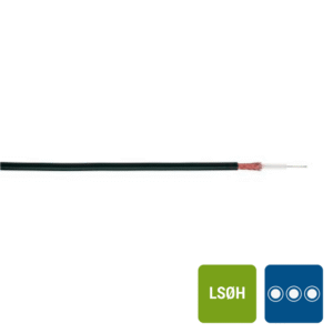 DIVERSE KABELS - Coax 75 Ohm MIL-C-17F LS0H noir IEC 60332-3 massif acier cuivré 6