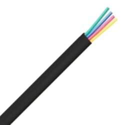 DIVERSE KABELS - FLATCABLE 4x AWG26 rouleau câble téléphonie plat noir - FLAT4XAWG26N R 100
