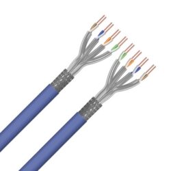 Détails visibles de Câble réseau S/FTP Cat 6 2x4 paires LSOH bleu Eca pour Câbles FTP