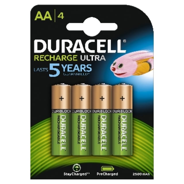 DURACELL - Pile rechargeable Recharge Ultra - AA - 2500mAh - NiMH - blister 4 pcs. - 5000394057043 DURACELL - Pile rechargeable Recharge Ultra - AA - 2500mAh - NiMH - blister 4 pcs. - 5000394057043