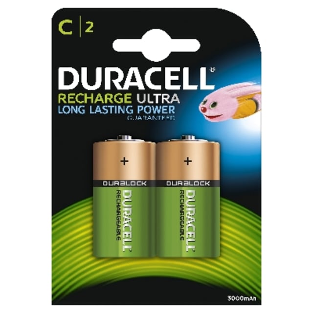 DURACELL - Pile rechargeable Recharge Ultra - C - 3000mAh - NiMH - blister 2 pcs. - 5000394055988 DURACELL - Pile rechargeable Recharge Ultra - C - 3000mAh - NiMH - blister 2 pcs. - 5000394055988