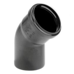 Coude PVC gris 50 mm 45 degrés mâle femelle avec joint noir