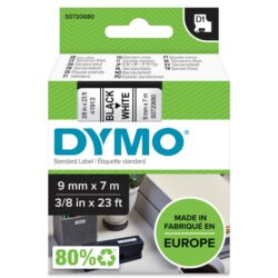 DYMO - D1 -Standard Labels - Black on White - 9mm x 7m - S0720680