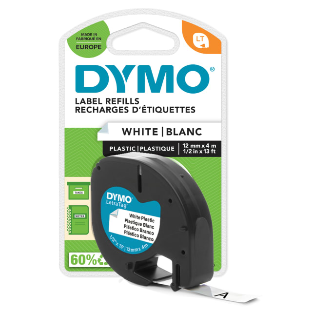 DYMO - LETRATAG TAPE PLASTIC PARELWIT - DYM-S0721660 DYMO - LETRATAG TAPE PLASTIC PARELWIT - DYM-S0721660