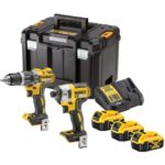 Dewalt - Set avantageux 18VXR:perceuse à percussion+visseuse à chocs 3x5.0Ah en cof TSTAK - DCK266P3T-QW
