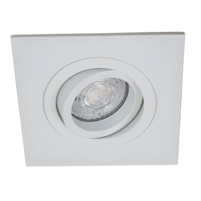 Diverse Materialen KX 0112W Spot encastrable carré Spot encastrable carré blanc orientable GU10 avec collerette inclinable