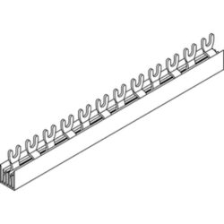 Peigne de pontage 2 pôles fourche 10 mm² pour rail DIN contacts en U