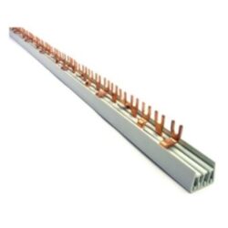 Peigne 4 pôles cuivre sur rail isolant pour liaisons 16mm² montage tableau électrique