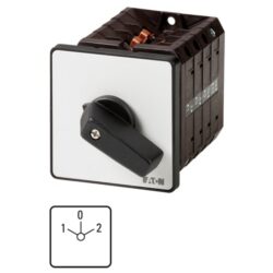 Détails visibles de Commutateur inverseur encastré 63A 1-0-2 pour équipement technique