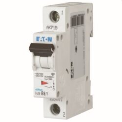 Disjoncteur modulaire 16A 1P courbe C 6kA, configuration visible