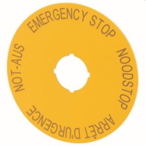 EATON - Plaquette arrêt d' urgence 4-langues - 216467