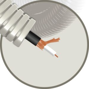 ELFLEX - Elflex tube précâblé 16mm gris + coax 75 Ohm câble vidéophonie RG59BU - EFRG59