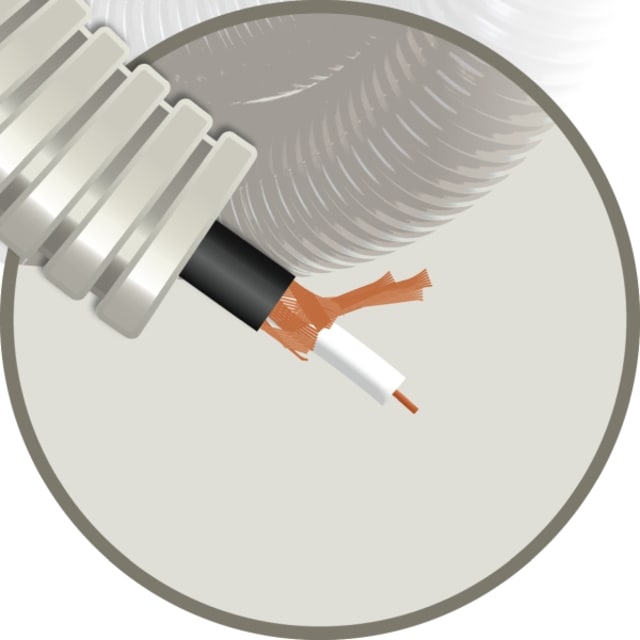 ELFLEX - Elflex tube précâblé 16mm gris + coax 75 Ohm câble vidéophonie RG59BU - EFRG59 ELFLEX - Elflex tube précâblé 16mm gris + coax 75 Ohm câble vidéophonie RG59BU - EFRG59
