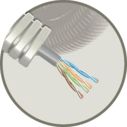 ELFLEX - Elflex tube précâblé 16mm gris + data U/UTP CAT5e PVC T300 - EFUTP5EH