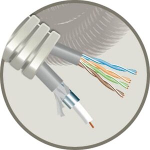 ELFLEX - Elflex tube précâblé 20mm gris + Electrabel T/X130VFAC82CW + data U/UTP CAT6 - EFELB1UTP6