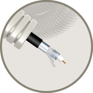 ELFLEX - Elflex tube précâblé 20mm gris + coax 75 Ohm Telenet PE noir out 7mm