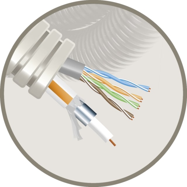 ELFLEX - Elflex tube précâblé 20mm gris + coax tri6 Telenet gris + data U/UTP5E - EFTRI6UTP5E ELFLEX - Elflex tube précâblé 20mm gris + coax tri6 Telenet gris + data U/UTP5E - EFTRI6UTP5E
