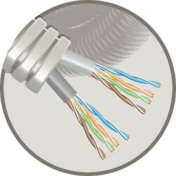 ELFLEX - Elflex tube précâblé 20mm gris + data 2x U/UTP CAT5e PVC - EFUTP5E/2